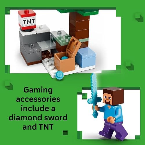 LEGO Minecraft Steve’s Taiga Adventure Building Toy for Boys & Girls - Video Game Playset & Toy Figures for Kids, Ages 6 + - W/2 Minifigures & 2 Pretend Play Animals - Gift Idea for Birthdays - 21583 thumbnail 3