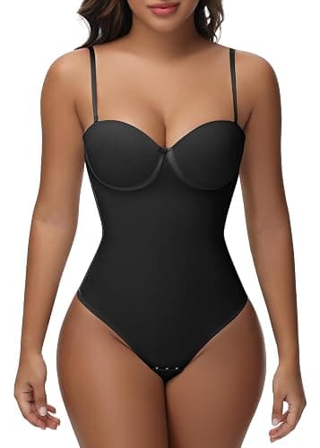 SHAPSHE Strapless Shapewear Corset Bodysuit Tops for Women Tummy Control V Neck Thong Body Shaper Going Out Outfits - Image 1