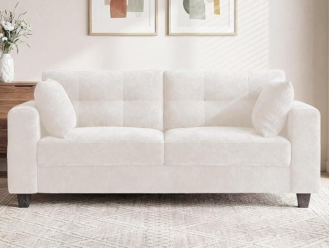 LOLLICE 70" Loveseat Sofa for Living Room, Modern Chenille Cloud Couch with USB/Type-C Charging Ports, Side Pockets, Removable Cover, Wide Armrests, Small Couch for Small Space, Easy Assembly, Beige thumbnail 8