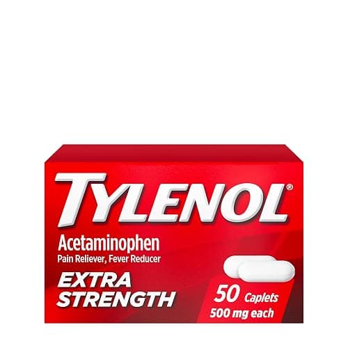 Tylenol Extra Strength 500 mg Acetaminophen Caplets, Pain Reliever & Fever Reducer, Acetaminophen for Minor Arthritis Pain, Headache, Backache & Toothache, 50 Ct - Image 1
