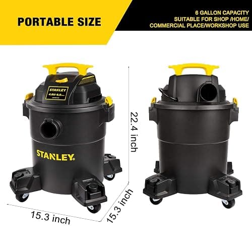 Stanley - SL18116P Wet/Dry Vacuum, 6 Gallon, 4 Horsepower Black thumbnail 3