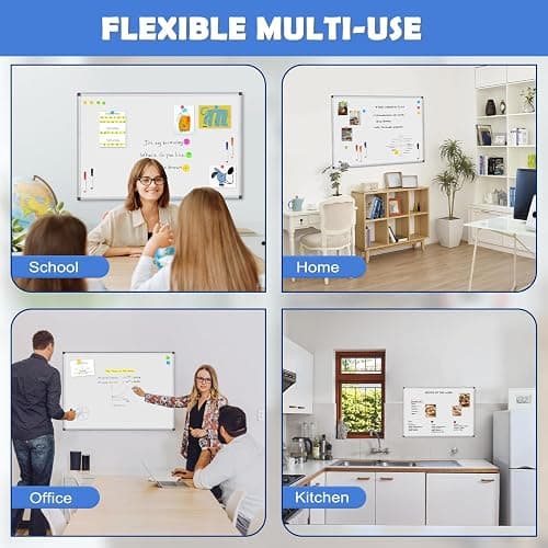 WALGLASS Double-Sided White Board, 24" x 18" Dry Erase Board Magnetic Whiteboard for Wall, Hanging Mounted Whiteboard Silver Aluminium Frame for Home, School, Office, Kitchen thumbnail 5