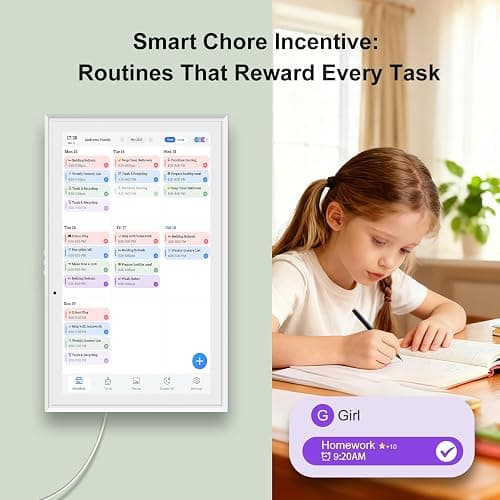 JSUSOU 15.6 Inch Digital Smart Calendar with FREE APP for Fridge & Wall Touch Screen, Magnetic Refrigerator Mount, Electronic Planner for Office Desk, Gift for Parents & Kids, White thumbnail 2