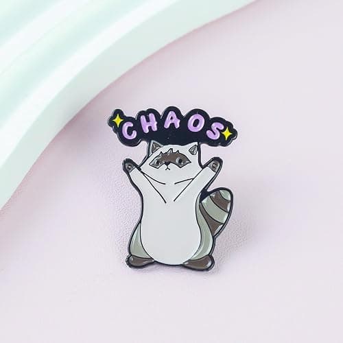 Raccoon Lover Enamel Pin, Funny Chaos Trash Panda Brooch Badge, Funny Gift For Raccoon Lover Animal Enthusiast, Trash Eater Brooches, Hilarious Trashy Decorative Pin Jewelry Accessories thumbnail 2
