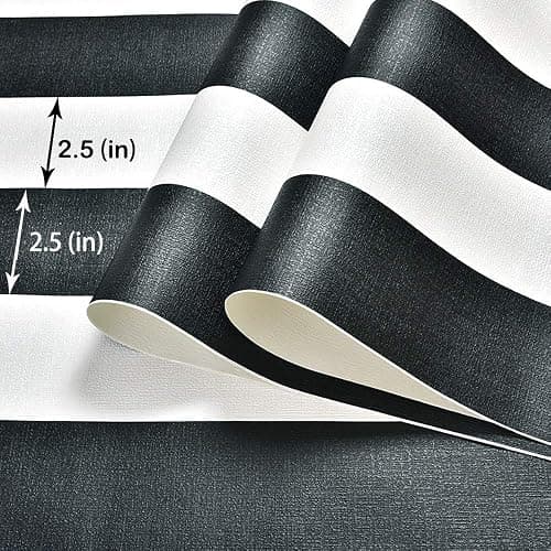 Cohoo Home Black and White Wallpaper Peel and Stick Striped Contact Paper for Cabinets Black and White Contact Paper Modern Self-Adhesive Removable Wallpaper Bedroom Bathroom Waterproof 197inL 18inW thumbnail 7