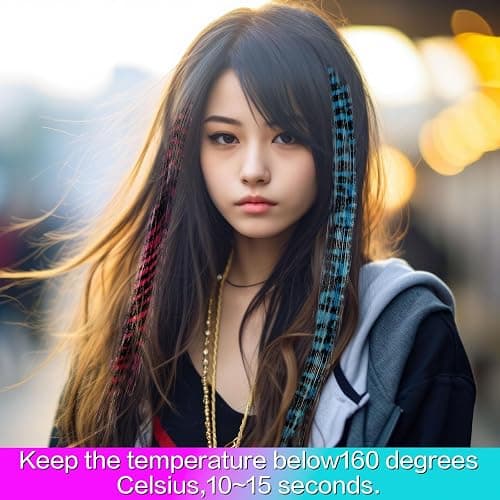 Suncalla 12 Pcs Stripe Printed Wig Piece Colorful Raccoon Tail Hair Extensions Synthetic Long Straight Clip-in Hair Extensions for Women Daily Use Halloween(18") thumbnail 4