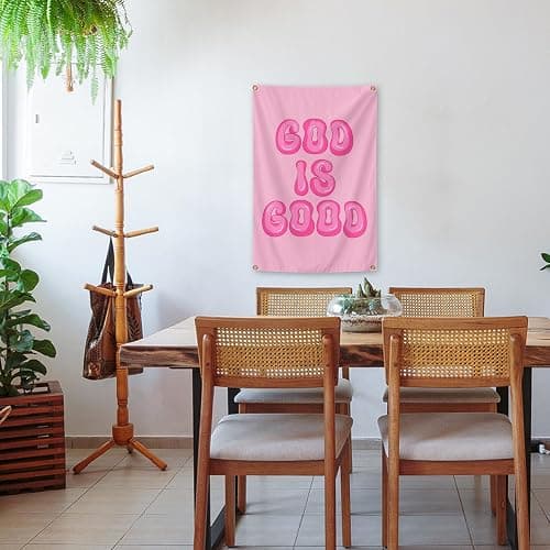 God is Good Christian Wall Art Posters Tapestry 2x3 Ft Aesthetic Poster for Teen Boys Girls Bedroom and College Dorm Wall Decor Gifts thumbnail 7