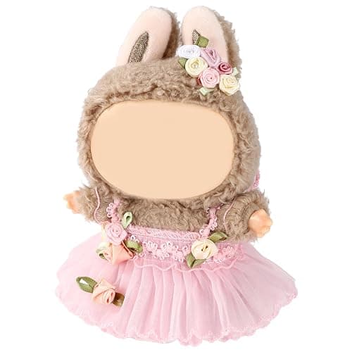 Doll Clothes, Cute Fashion Pink Flower Dress with Funny Hairpin Practical Skirt Clothes Outfit Accessories for Doll Dressing Clothing - Image 1