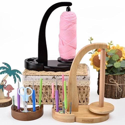 ULOI Crochet Yarn Holder - Upgrade with Crochet Accessories Storage Attachment, Magnetic Wooden Yarn Storage for Knitting Accessories, Perfect for Crocheting and Knitting Projects, Ebony Finish thumbnail 2