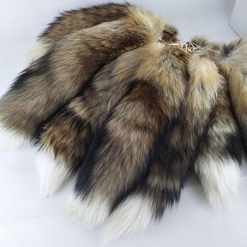 Fluffy Fur Wolf Tail Keychain Black Red Purple Fox Tail Key Chain Cosplay Toy Costume Keyring for Women Girls thumbnail 5