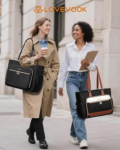 LOVEVOOK Lunch Tote Bag for Women, Work Bag with Insulated Lunch Compartment Laptop Bag Large Lunch Bag for Teacher, Daily thumbnail 7