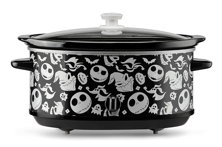 Disney The Nightmare Before Christmas Slow Cooker by Select Brands - 7-Quart Kitchen Appliance - Removable & Dishwasher-Safe Stoneware Crock - Tempered Glass Lid - Image 1
