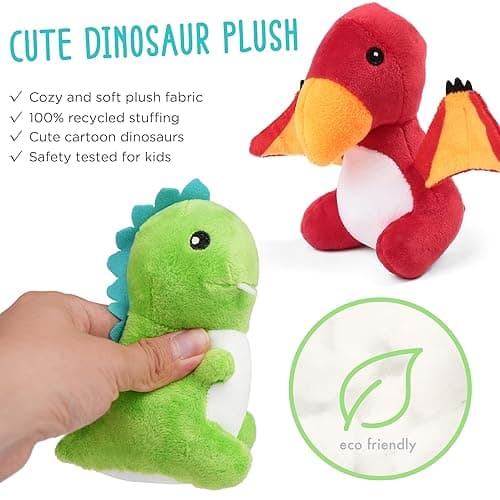 BenBen Dinosaur Stuffed Animals, 5 Small Dinosaur Plush Dolls and Egg Bag Toys Set, Dino Plushies, Cute Stuff for Kids Girls Boys, Baby Shower, Easter Basket Stuffers - Dinosaur thumbnail 4