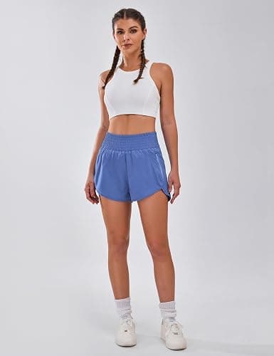 BMJL Women's Athletic Shorts High Waisted Running Short Pocket 2.5" Sporty Shorts Gym Workout Shorts thumbnail 3