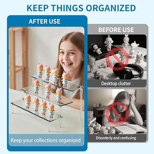 MEIJIAYOU 3 Tier Stand Compatible with Sonny Angel,Stackable Acrylic Stand For Miniature Figure Display,1PC thumbnail 6
