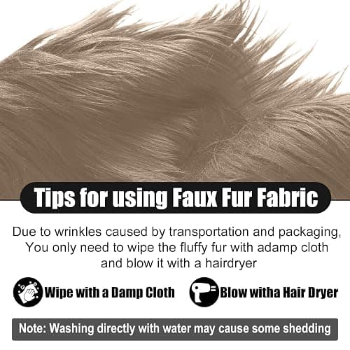 Brown A 2x60Inch Faux Fur Shaggy Plush Faux Fur, Fabric Precut Strips Fluffy Fuzzy Faux Fur, Craft Beard Hair, Beard Miniature Dolls Rugs Mats Gift, Winter Halloween Christmas Costume Party Decor thumbnail 4