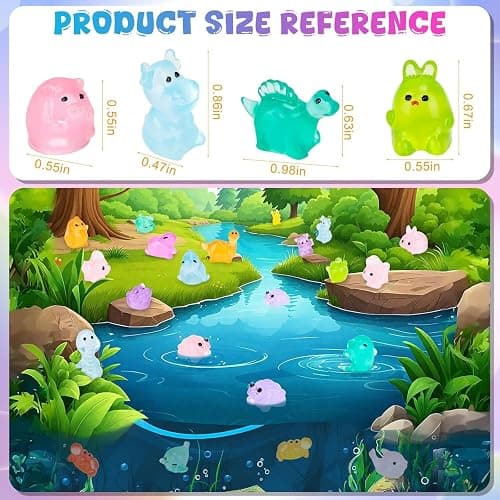 LEWELLRY Mini Glow in The Dark Animal Resin Models, Mystery Resin Animals Blind Bag, Mini Luminous Farm Ocean Figures, Animal Miniatures for Fairy Garden Accessories, Random Design(100pcs) thumbnail 4