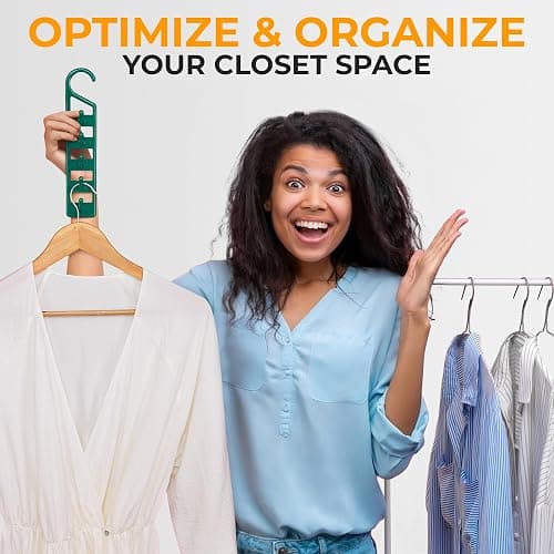 CraftyCrocodile Space Saving Hangers for Clothes - 4 in Pack, Heavy Duty Plastic, Multi Closet Space Savers for Shirts, Pants, Jeans, Sweaters - Hanger Organizer Space Saver - 4 thumbnail 5