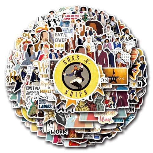 110PCS Hamiltons Merch Stickers, Cute Cartoon Aesthetic Vinyl Musicals Gifts Waterproof Decals for Laptop Bumper Skateboard Water Bottles Phone thumbnail 8