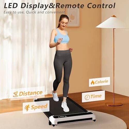 JURITS Walking Pad 2 in 1 for Walking and Jogging, Under Desk Treadmill for Home Office with Remote Control, Portable Walking Pad Treadmill in LED Display thumbnail 3