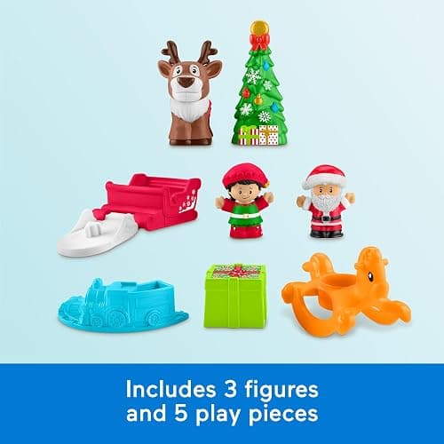 Fisher-Price Little People Christmas Wonderland Gift Set | Christmas Pretend Play, Santa, Elf & Reindeer Figures, Toddler Toys for Kids Ages 1+ Years thumbnail 5