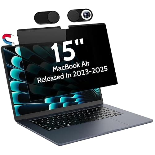 Peslv Magnetic Privacy Screen for MacBook Air 15 Inch (2023-2026, M2 M3 M4 M5) - A2941 A3114 A3241 A3448, 15inch Removable Matte Anti Blue Light Glare Filter for Mac Air 15.3" Laptop Computer - Image 1