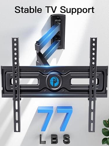 Pipishell Full Motion TV Wall Mount for Most 26-60 inch Flat & Curved TVs up to 77 lbs, Adjustable Bracket Height, Corner TV Mount with Single Articulating Arm, Max VESA 400x400mm, PIMF9 thumbnail 3