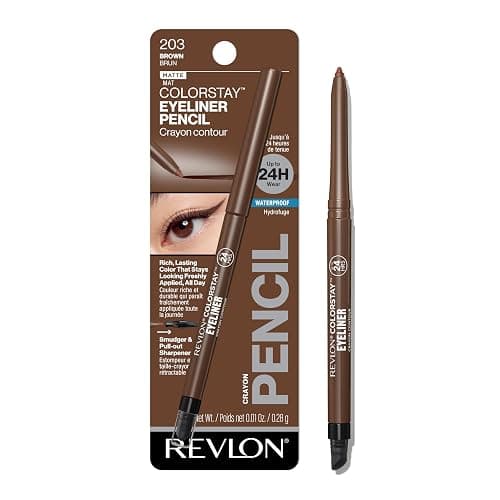 Revlon ColorStay Pencil Waterproof Eyeliner, Smudge-Proof, Eye Makeup with Built-In Sharpener, Stocking Stuffer for Women, 203 Brown, 0.01 oz - Image 1