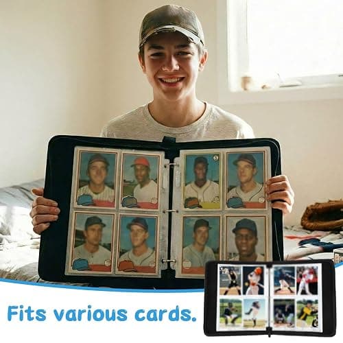 Jaloro Ice Cream Drip Baseball Card Binder Trading Card Binder Portable Collector Cardholder Baseball Album Case for Boys Sports Game Supplies(Ice Cream,Blue,440 Pocket) thumbnail 6