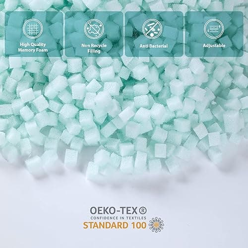 Rainmr Shredded Memory Foam Full Body Pillow – Side Sleeper – Huggable Long Pillow for Body Relief – with Ultra Soft Cooling Cover, 20 x 54 inches thumbnail 5