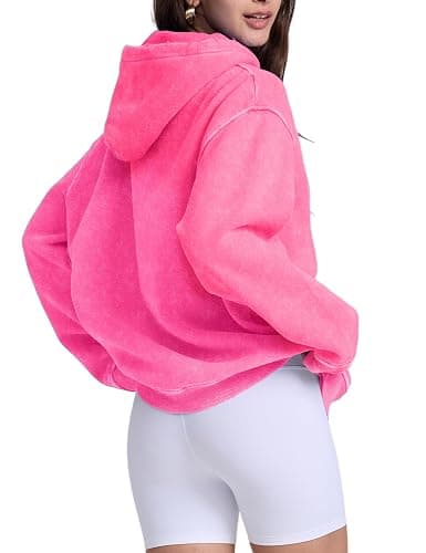 Dnzzs Womens Oversized Hoodie Acid Wash Hoodie Vintage Sweatshirt Heavyweight Fleece Cotton Streetwear Trendy Sweatshirts thumbnail 3