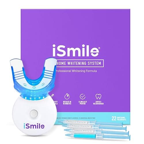 iSmile Teeth Whitening Kit - LED Light, 35% Carbamide Peroxide, (3) 3ml Gel Syringes, (1) Remineralization Gel, and Tray. thumbnail 7