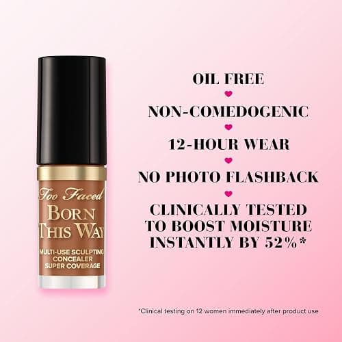 Too Faced Born This Way Super Coverage Multi-Use Concealer | Full Coverage, Non-Comedogenic, Oil Free + Long Lasting Concealer | Hyaluronic Acid, Coconut Water + Alpine Rose thumbnail 5
