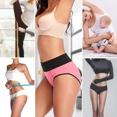 Eiggam Underwear for Women Cotton High Waist Panties Full Coverage Briefs Soft Strech Ladies Breathable Panties-Multi Pack thumbnail 6