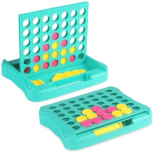 Vikutu 4 in a Row Connect Game, Travel Board Games for Kids Adults, Get 4 in a Row to Win - 9 x 7.4 inches (Green) thumbnail 8