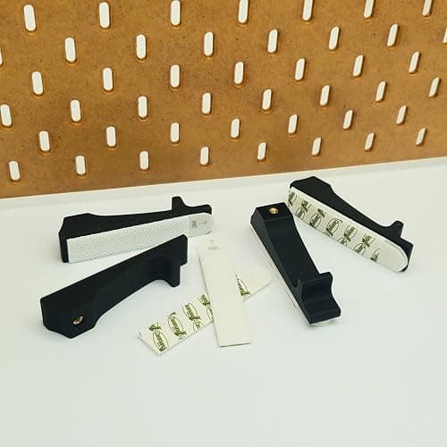 'Just Hanging Pegboards' Pegboard Wall Mounting Hardware, Compatible with IKEA SKADIS, Compatible with Command Strips. No Wall Holes Required. Pegboard Screws not Included. (Matte White) thumbnail 6
