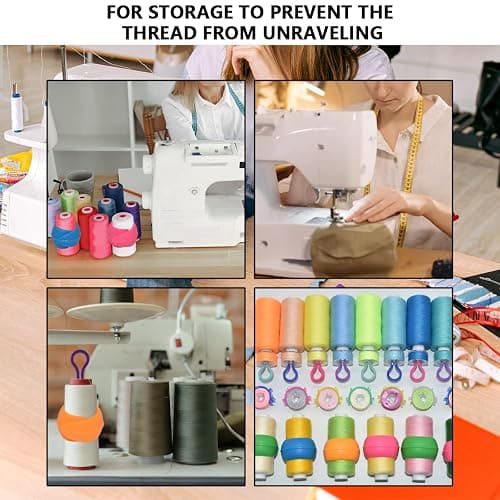 142Pcs Bobbin Thread Buddies Set Sewing Thread Spool Organizer Including 70Pcs Bobbin Holders Clips, 32Pcs Bobbin Thread Spool Huggers and 40Pcs Bobbin Clips Holder for Embroidery Quilting Sewing thumbnail 7
