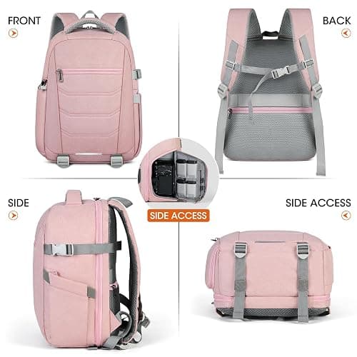 SDYSM Camera Bag Backpack Professional for DSLR SLR Mirrorless Camera Waterproof Laptop Back Pack 14 Inch with Rain Cover Anti Theft Travel Case Large Capacity Photography Backpack Pink thumbnail 8