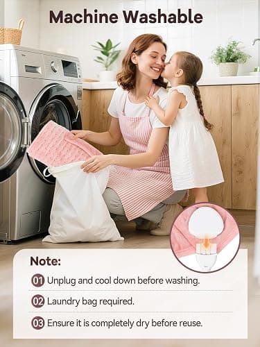 51" Heating Pad for Period Cramps Built with Hand Warmer Pocket, Controller Pocket & 9.84ft/3M Extra-Long Cord, Adj. Temp Timer Auto Shut Off Wrap Around Heated Pad for Women Back Abdomen Pain Relief thumbnail 6