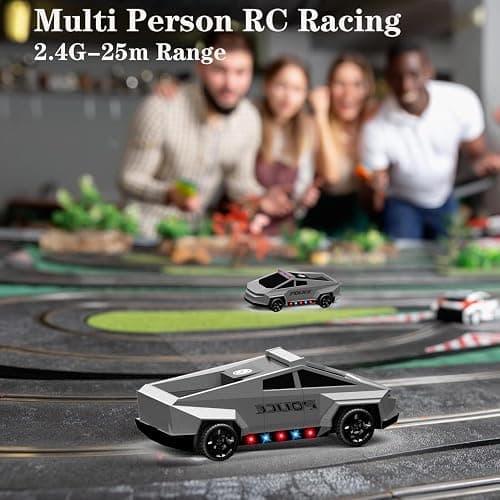 Zappido RC Remote Control Car Cybertruck Toy, Police Car Toy 2.4GHz, LED Lights, 2 Rechargeable Batteries, Ideal Gift for Boys Girls Ages 3+ Years thumbnail 2