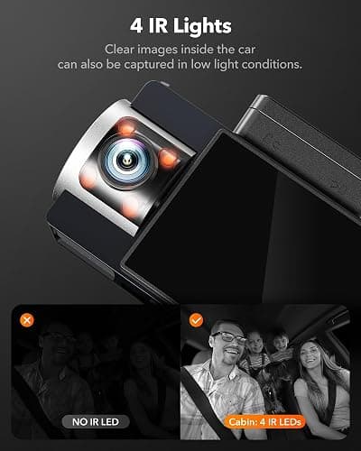 WOLFBOX i17 4K 3 Channel Dash Cam, 5.8GHz WiFi & GPS with 64GB Card, 4K+1080P+1080P Dash Cam Front and Rear Inside, Triple Car Camera with 3 Inch Screen, IR Night Vision, WDR, 24H Parking Mode thumbnail 5