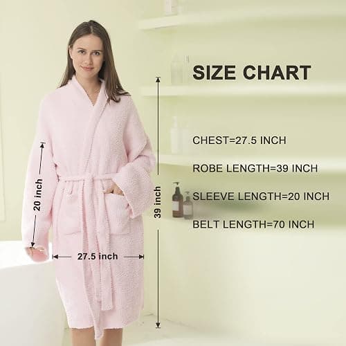 bearberry Cozy Robe Lightweight Soft Plush Bathrobe with Pockets for Women thumbnail 6