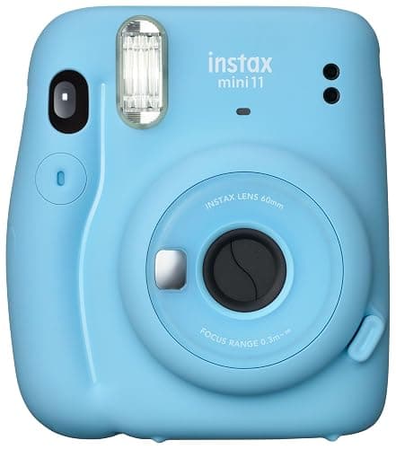 Instax Mini 11 Sofortbildkamera mit 1 x 10 Aufnahmen Sofortbildfilm-Patrone, automatische Belichtung, Selfie-Objektiv, Handschlaufe, Himmelblau thumbnail 3