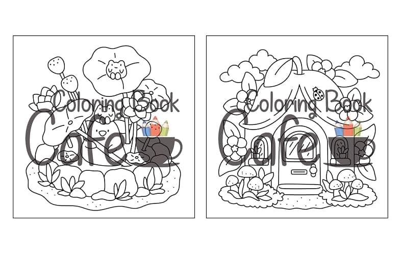 Tiny Gardens: Cute & Comfy Coloring Book for Adults and Teens Featuring Adorable Garden Scenes thumbnail 10