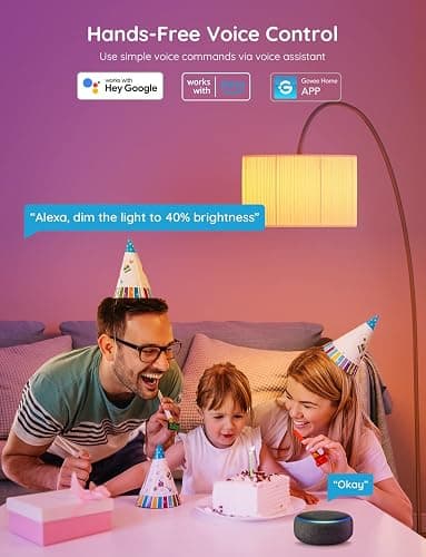 Govee Smart Light Bulbs, Color Changing Light Bulb, Work with Alexa and Google Assistant, 16 Million Colors RGBWW, WiFi & Bluetooth LED Light Bulbs, Music Sync, A19, 800 Lumens, 4 Pack thumbnail 4