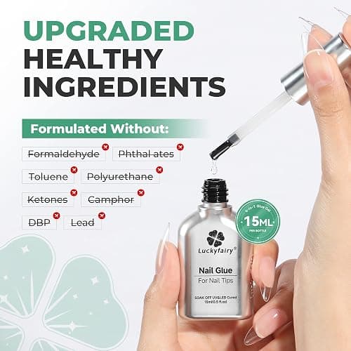 Gel Nail Glue for Press On Nails: 15ml UV Nail Glue for Nail Tips and Acrylic Fake Nails 6 in 1 Super Strong Gel Long Lasting Beginner Friendly DIY for Home Salon thumbnail 4