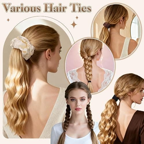 173 Pcs Hair Accessories Kit Include Flat Hair Clips Hair Brush Satin Scrunchies Mini Hair Claw Hairpins Hair Ties for All Types thumbnail 4