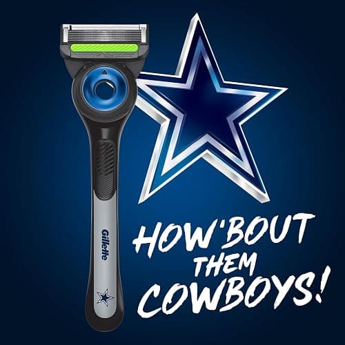 Gillette Labs Special NFL Cowboys Edition Shaving Razor for Men - 1 Handle, 1 Razor Blade Refill, Perfect for Game Day Grooming, GilletteLabs with Exfoliating Bar thumbnail 2