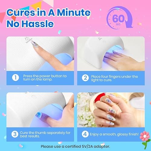 Beetles Gel Nail Polish Kit with U V Light - 80Pcs Color Enchantment 55 Colors Gel Nail Kit with Everything Base Top Coat Beginner Starter at Home Nails Kit Manicure DIY Salon Tools Gifts for Women thumbnail 4