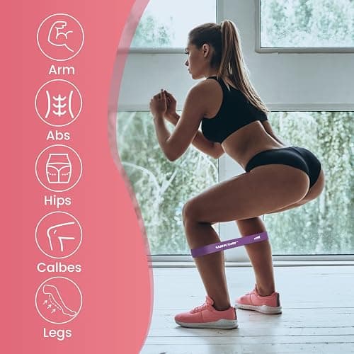 WIKDAY Resistance Bands for Working Out Exercise Loop Bands Workout Bands Set for Men Women Body Stretching, Crossfit Training, Home Workout, Physical Therapy, Booty Legs, Set of 5 thumbnail 4
